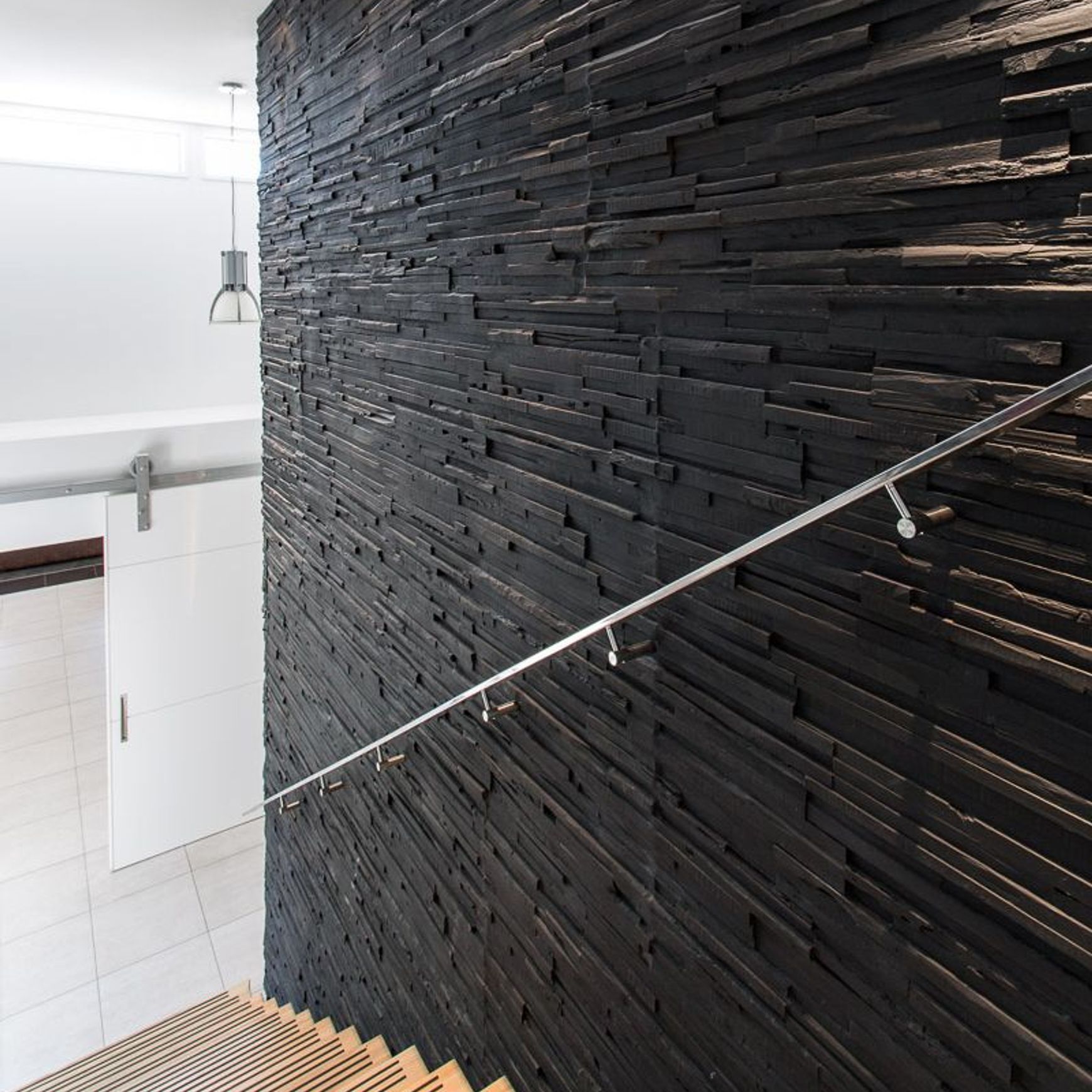 Wedgewood Wood Wall Panel by Muros | Black Timber Slats