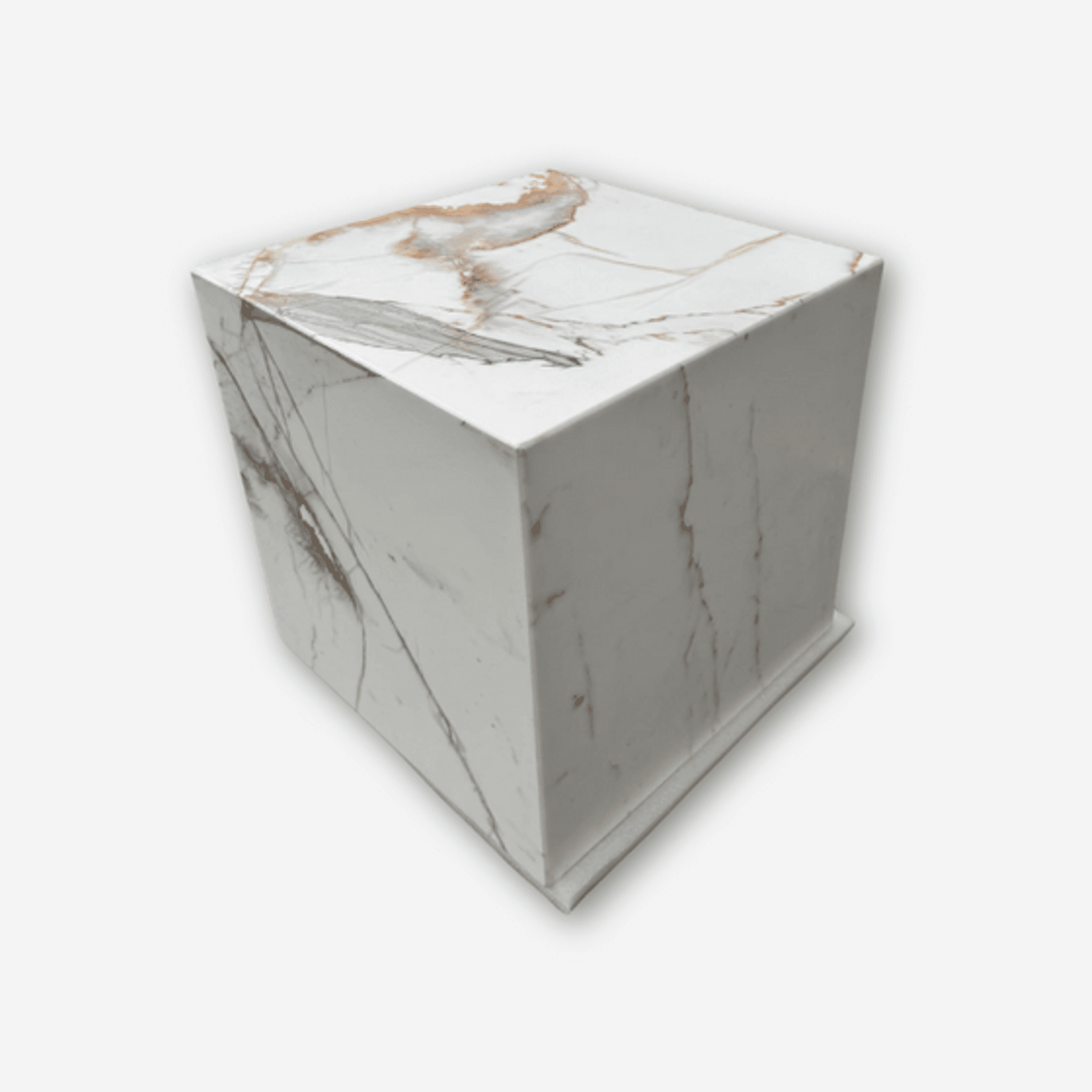 Cube Side Table - Gold Calacatta Marble | Natural Stone Co.