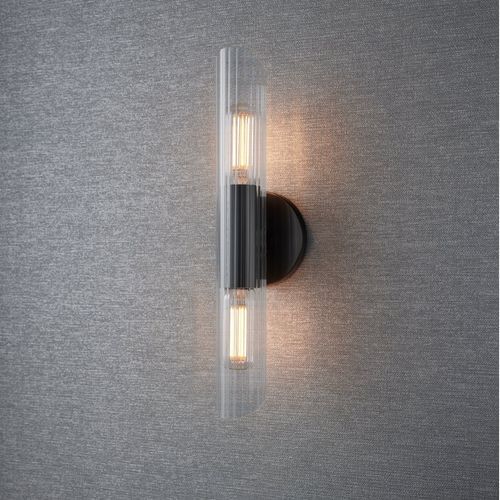 Bay 2 Light Glass Wall Light - Small in Old Bronze