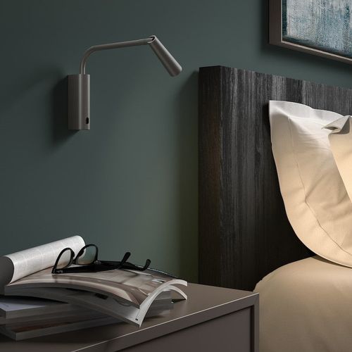 Turin LED Reading Wall Light in Satin Nickel