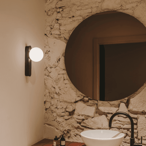 Pearl 1 Light Wall Light in Black