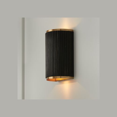 Cody 2 Light Wall Sconce In Black Stain & Matte Brass