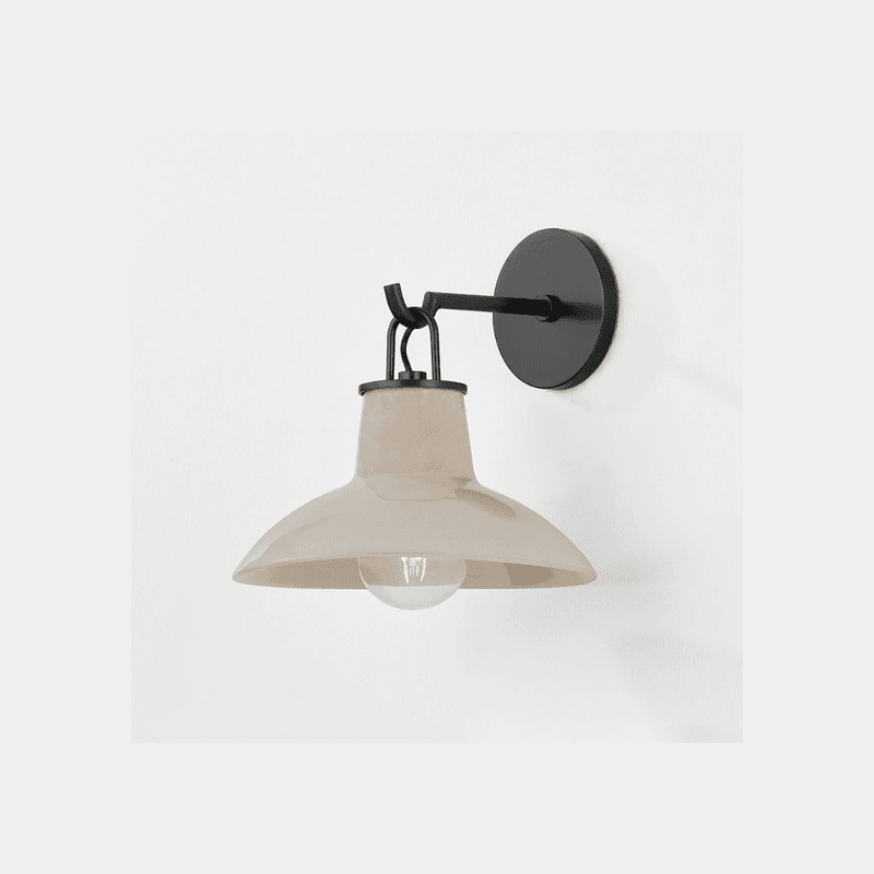 Potter 1 Light Wall Light Distressed Bronze & Ceramic Ivory Crackle