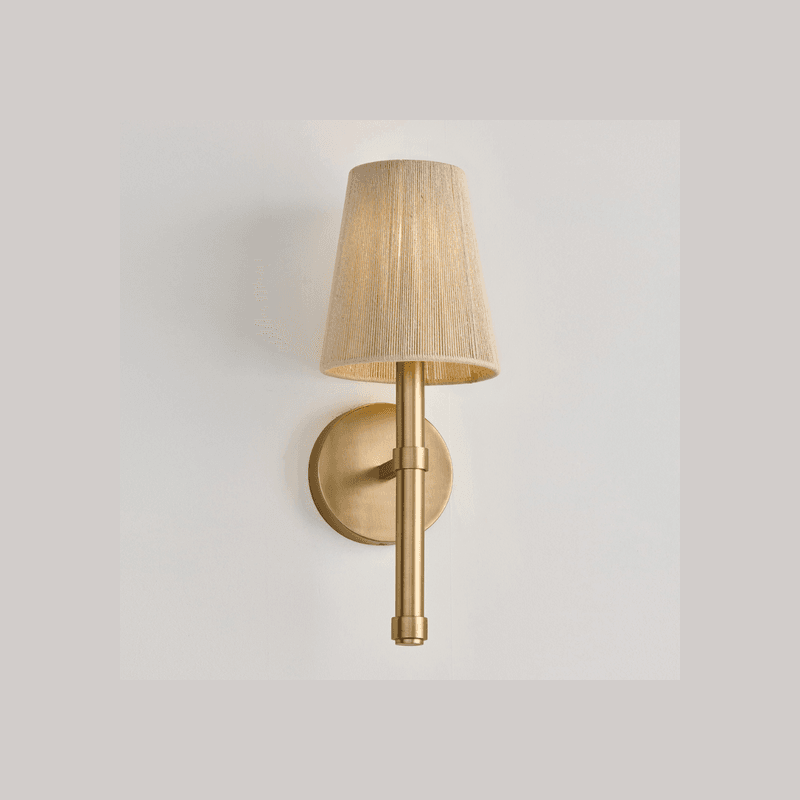 Fisher 1 Light Wall Light in Matte Brass & Bleached Rope