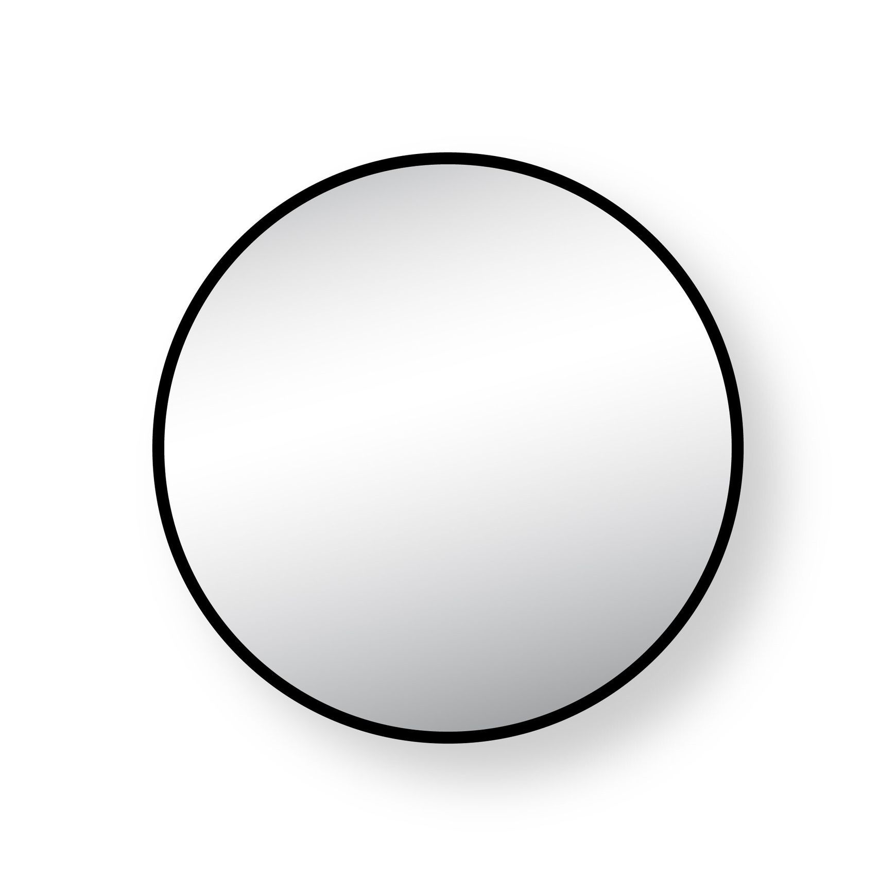 Nero Round Mirror with Hidden Fittings
