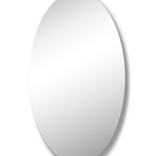 Polished Edge Oval Mirror with Hidden Fittings