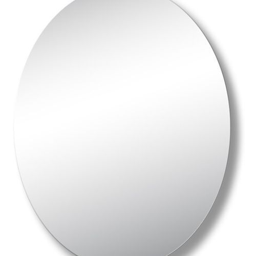 Polished Edge Oval Mirror with Hidden Fittings