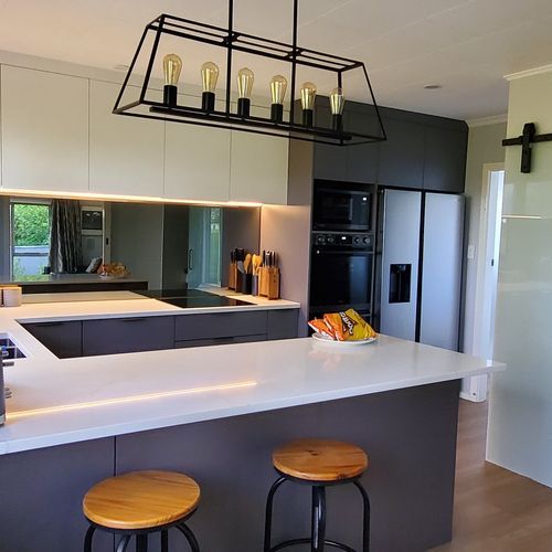 Grey Smokey Mirror Glass Splashback