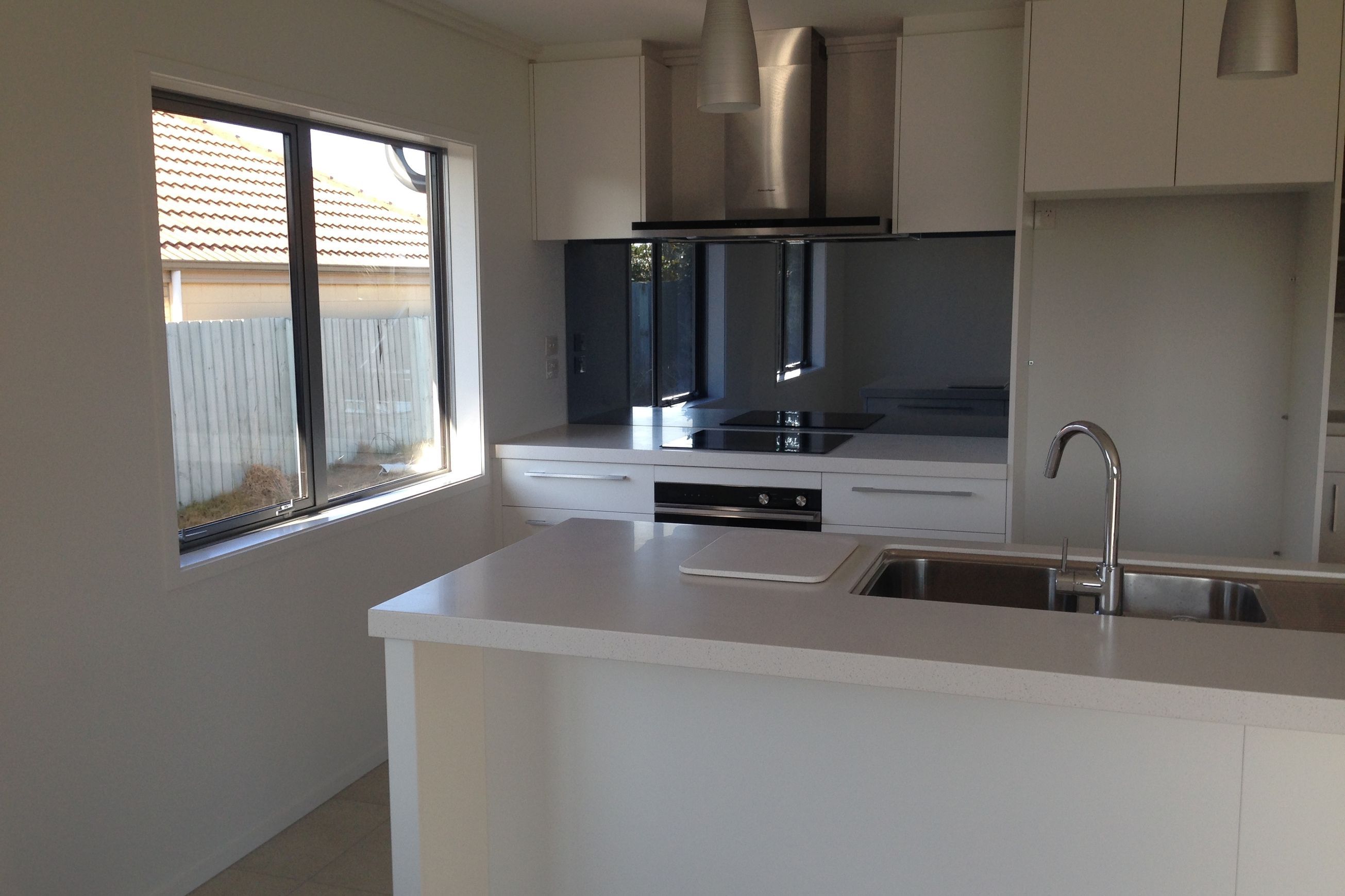 Grey Smokey Mirror Glass Splashback
