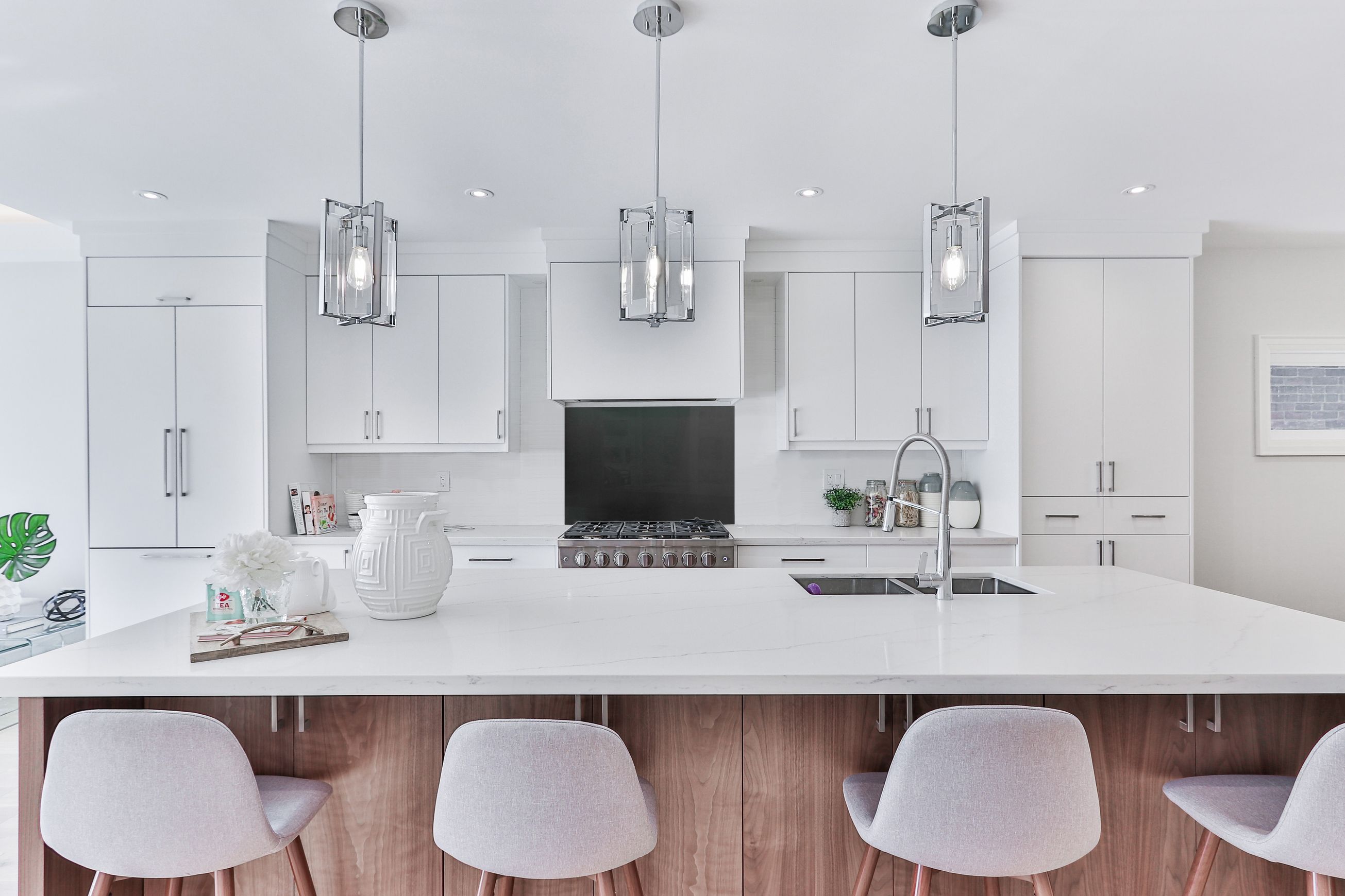 Metallic Black Glass Splashback