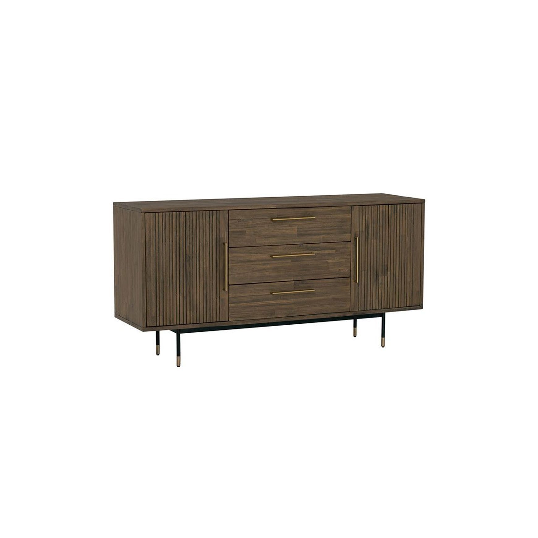 HAMILTON Sideboard Buffet Solid Acacia Wood 160cm - Toffee Colour