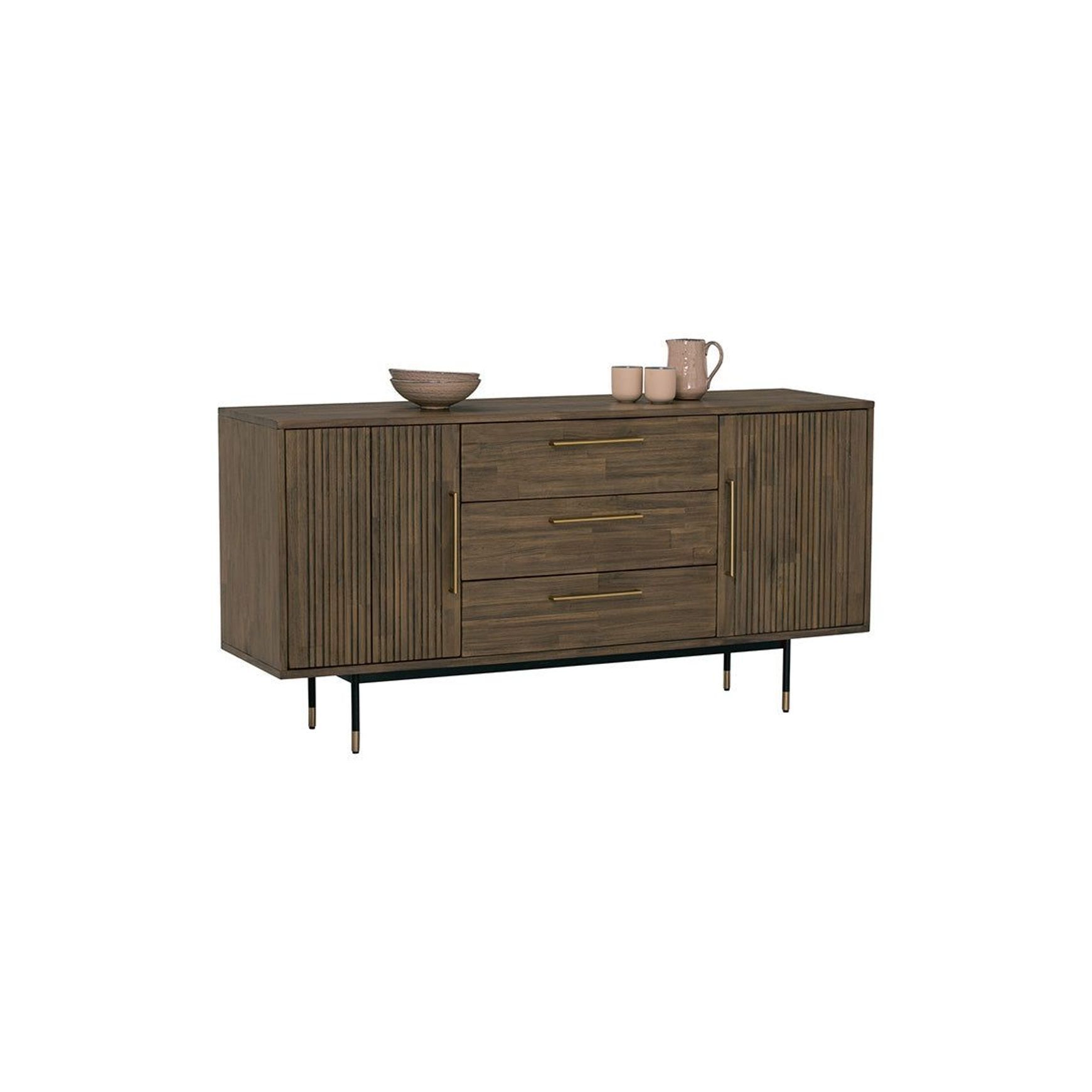 HAMILTON Sideboard Buffet Solid Acacia Wood 160cm - Toffee Colour