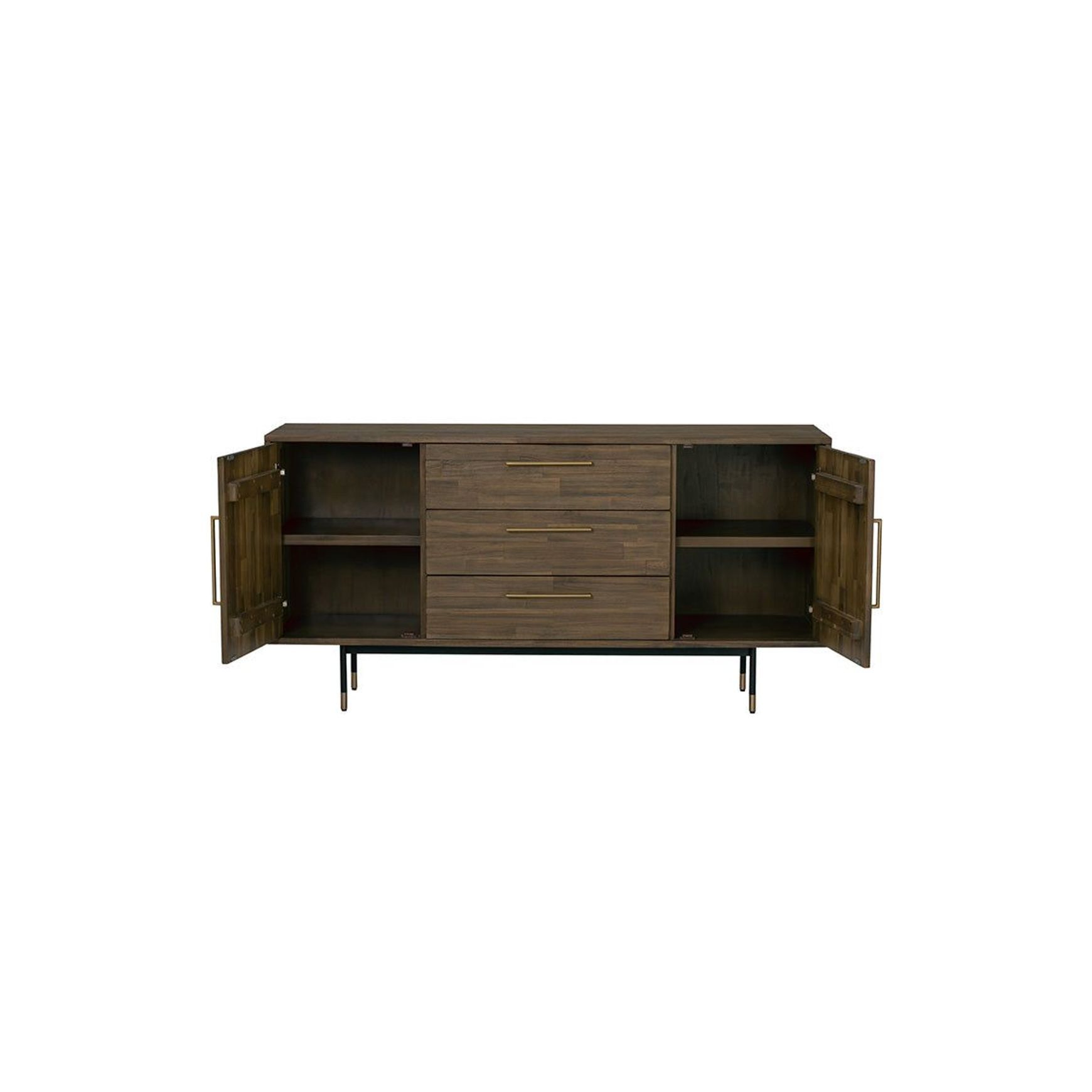 HAMILTON Sideboard Buffet Solid Acacia Wood 160cm - Toffee Colour