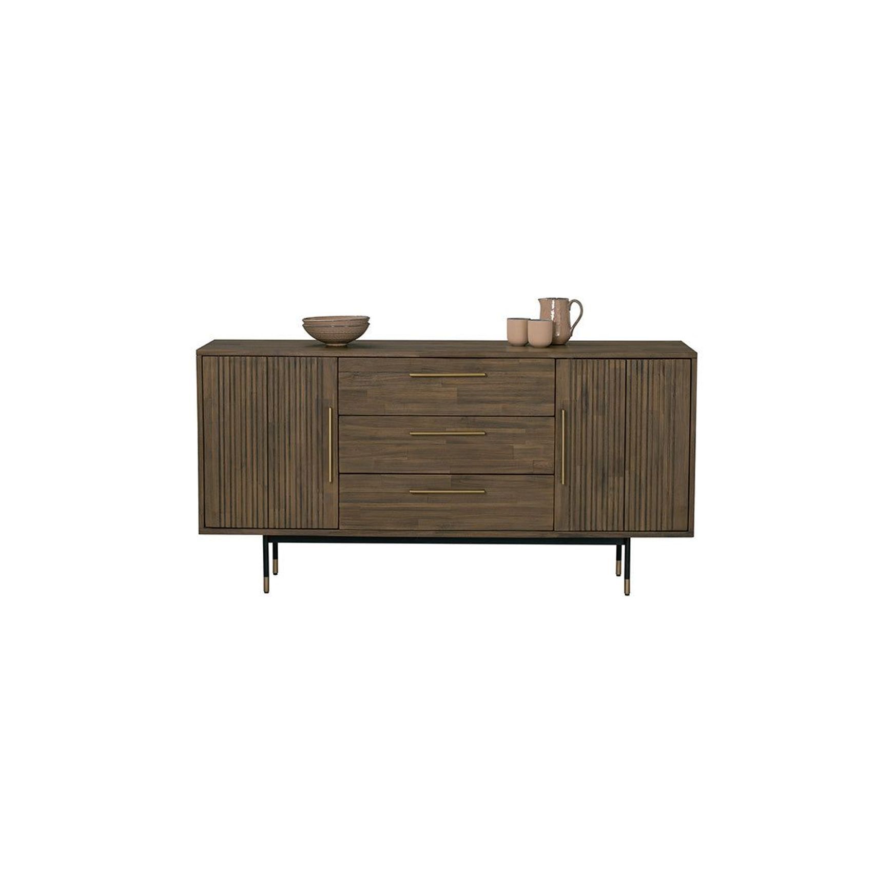 HAMILTON Sideboard Buffet Solid Acacia Wood 160cm - Toffee Colour