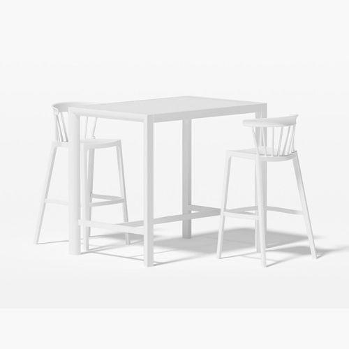 Stratus Table With Aria Chairs 3-Piece Outdoor Bar Set