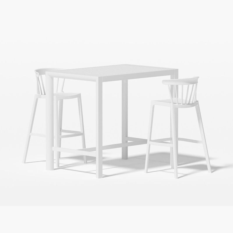 Stratus Table With Aria Chairs 3-Piece Outdoor Bar Set