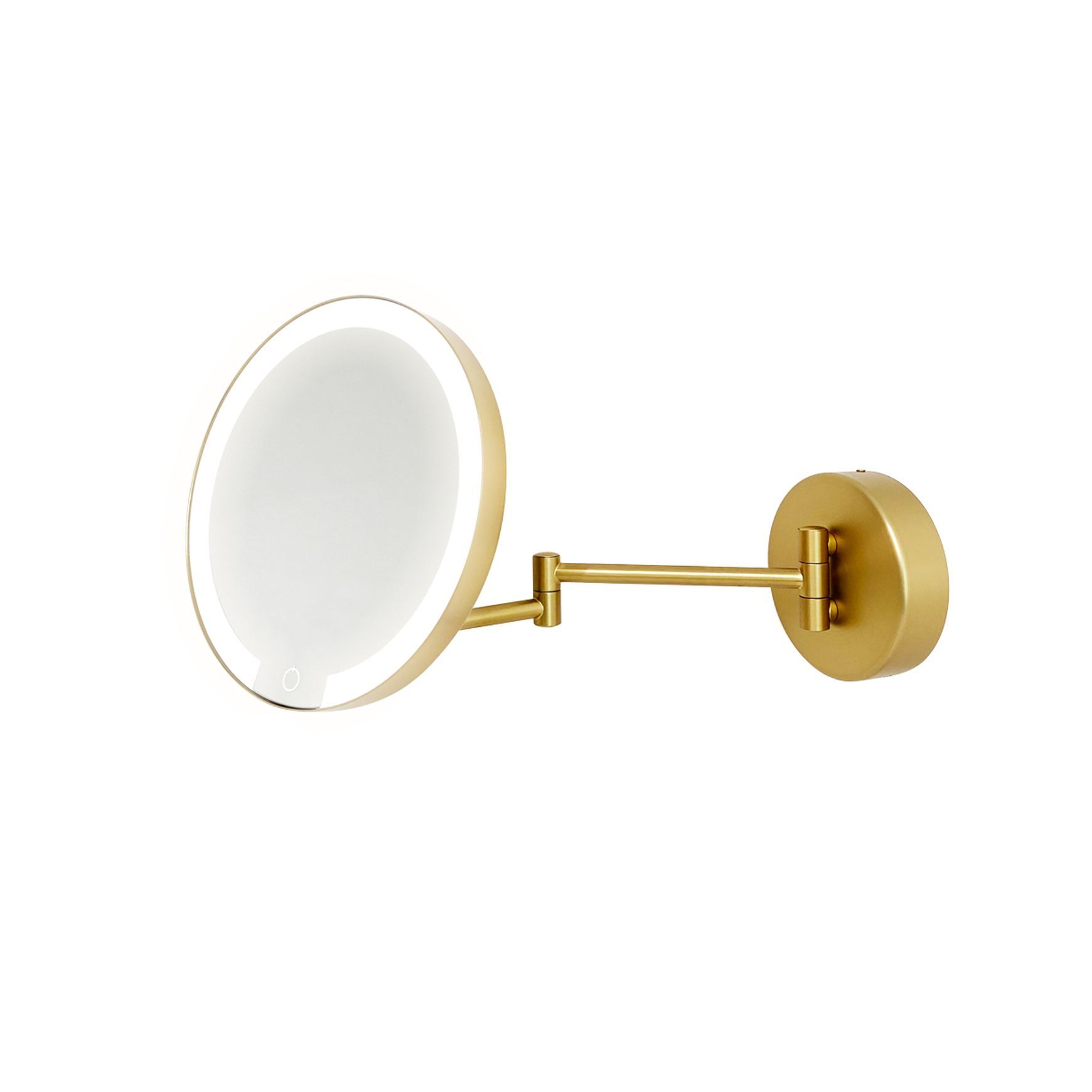 Brushed Brass LED Magnify Mirror - Battery & USB