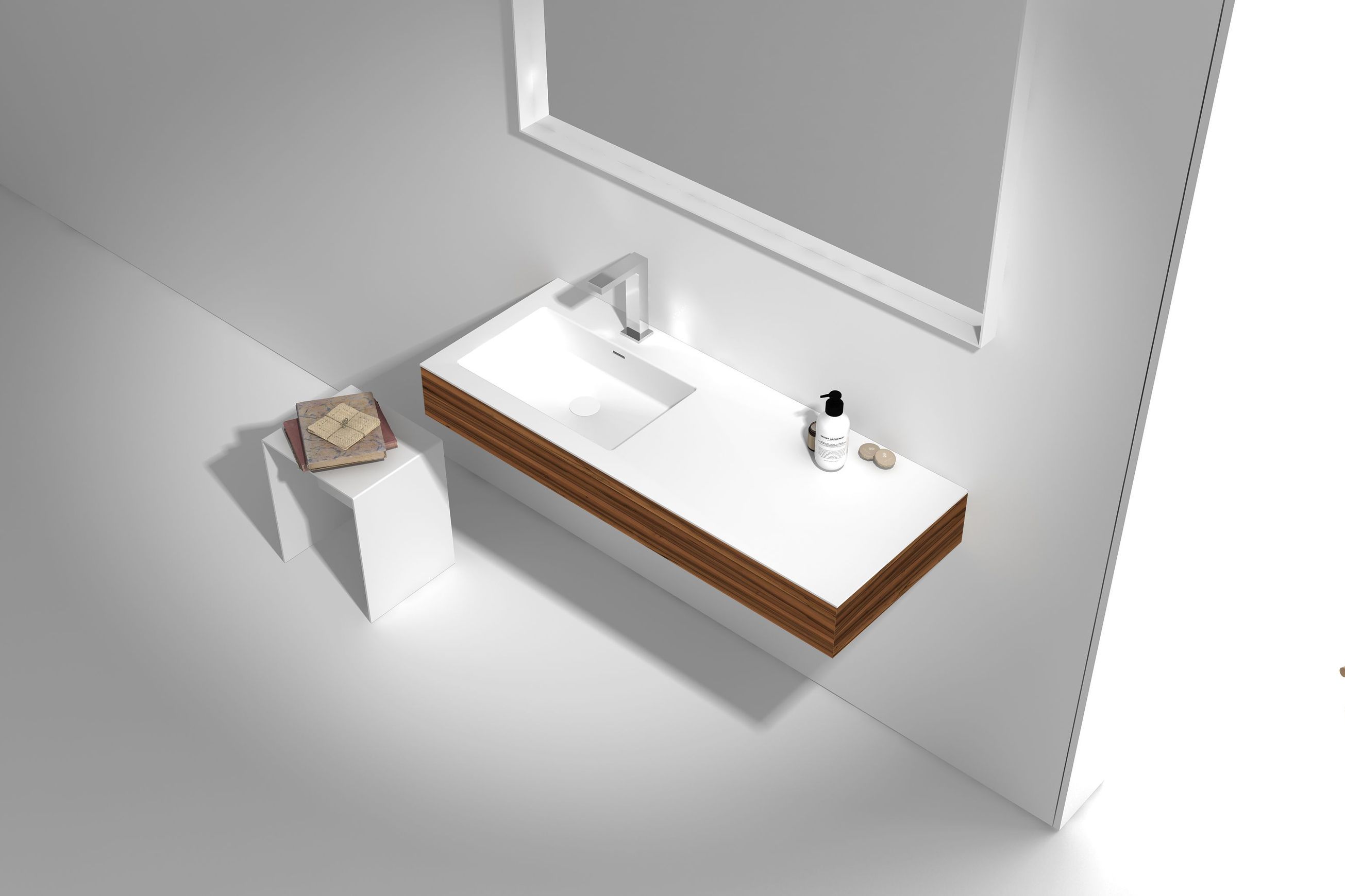 1200mm Wall Hung Solid Surface Timber Vanity G38561-C