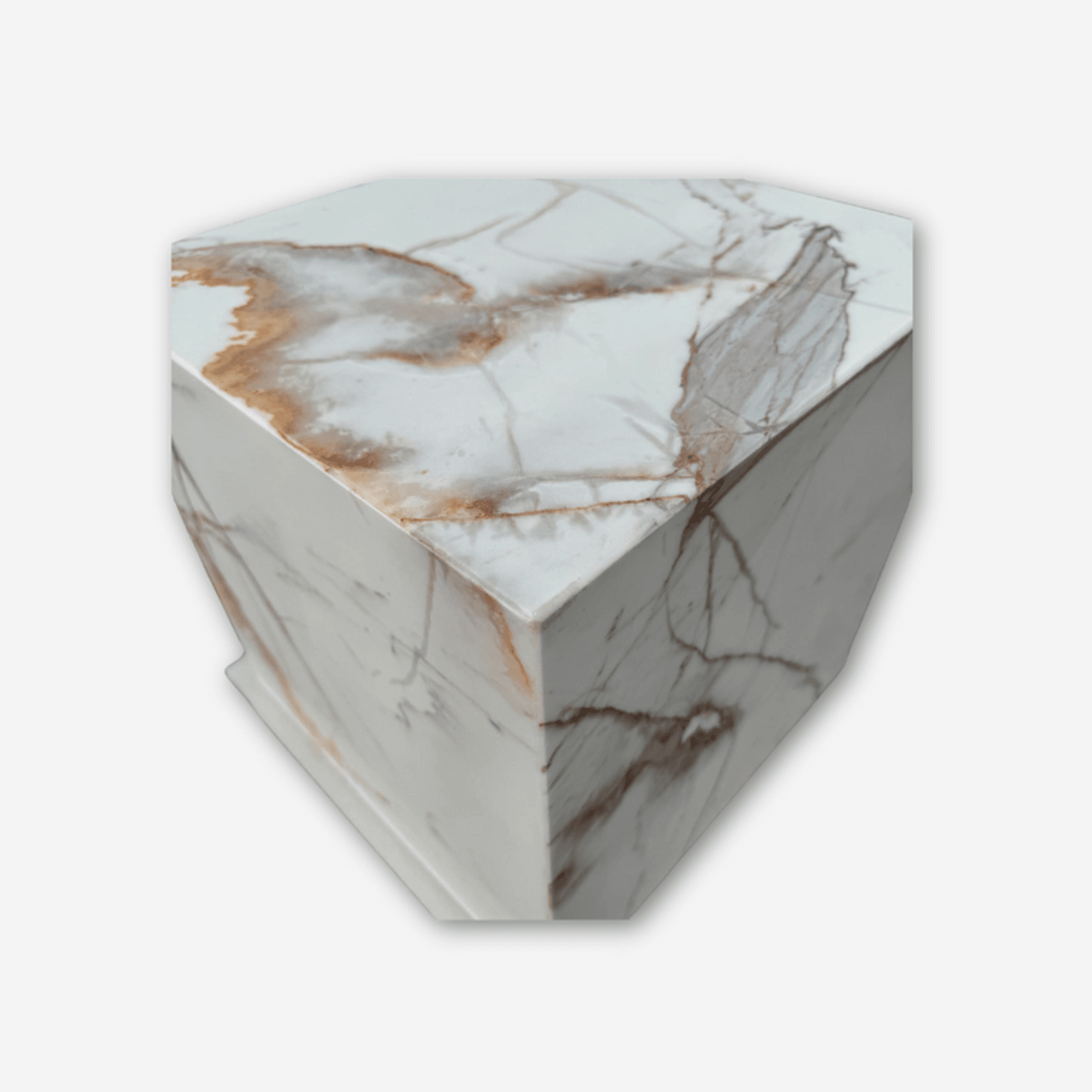 Cube Side Table - Gold Calacatta Marble | Natural Stone Co.