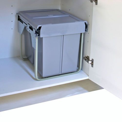 Domestique 40L Triple Slide Out Concealed Waste Bin - 450mm Cupboard - with Door Mount Kit