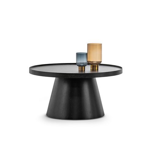 Adan Round Tray Coffee Table | Black Oak