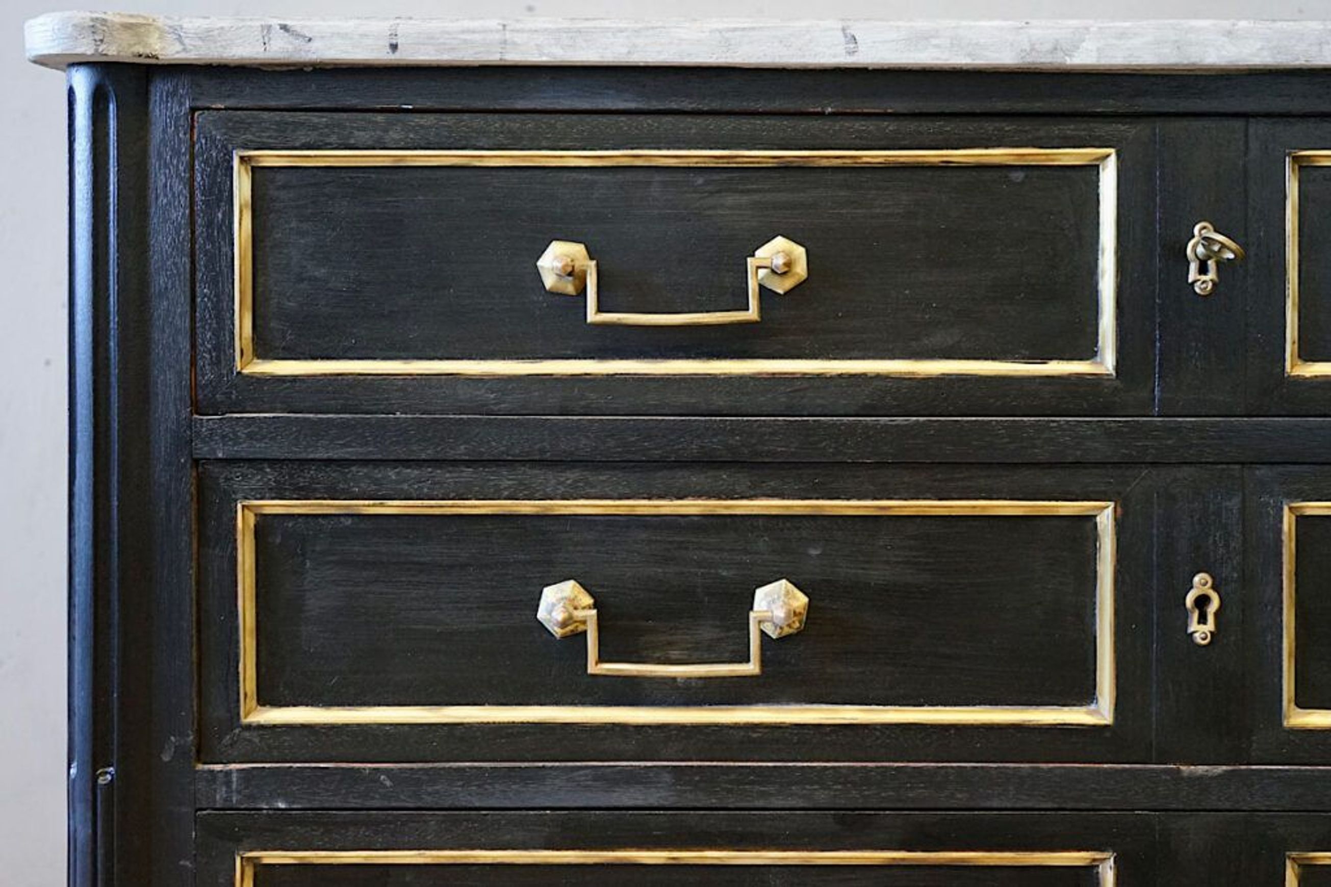 French Louis XVI Black Commode