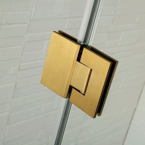 Covey Wall To Wall Frameless Hinge Door Brushed Gold