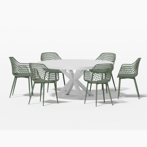 Dipper Table With Ava Chairs 7-Piece Outdoor Dining Set
