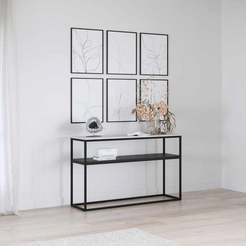 Ebonie 120cm White Marble Console Table | Black