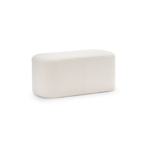Podd Rectangle Ottoman Bench Stool | Cream Bouclé