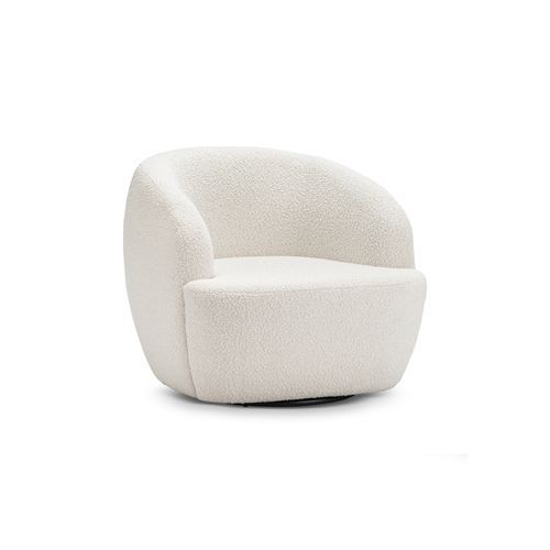 Cuddle Swivel Armchair | Cream Bouclé