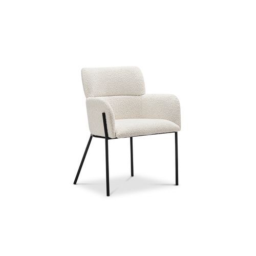 Kalia Bouclé Dining Chair | Cream & Black