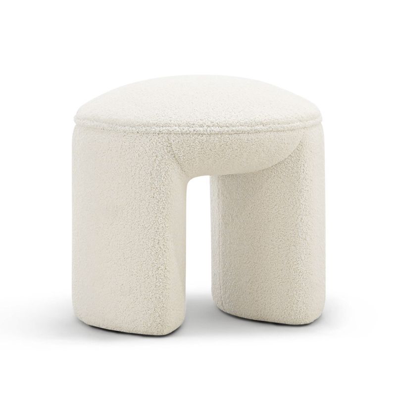 Remi Round Ottoman Stool | Teddy Cream