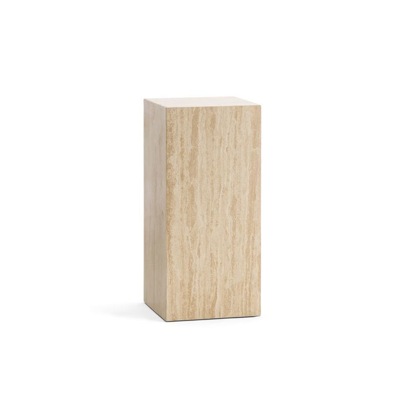 Cubie Plinth Medium | Cream Travertine
