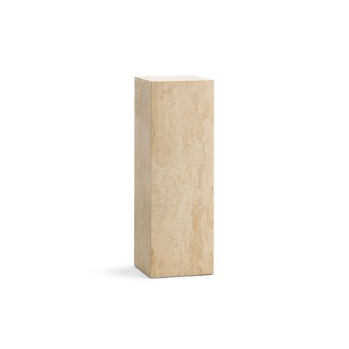 Cubie Plinth Tall | Cream Travertine