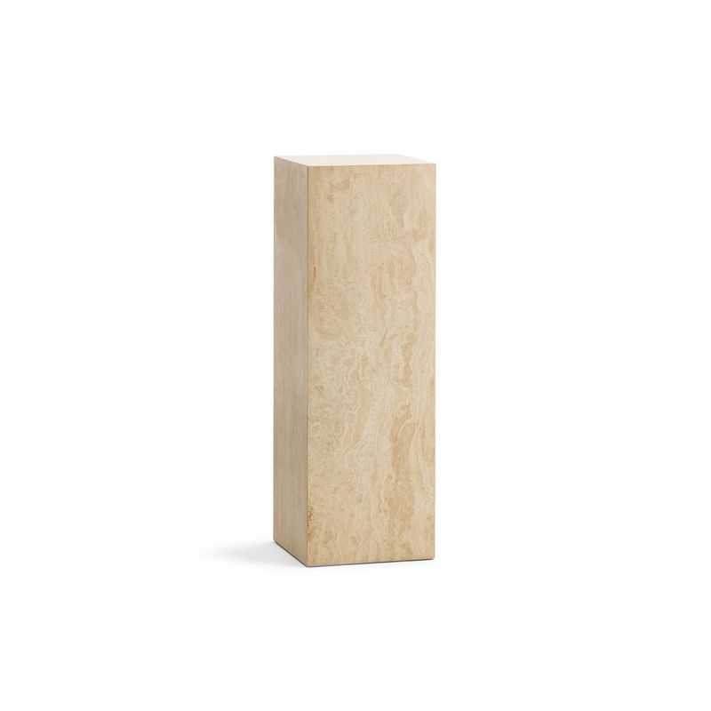Cubie Plinth Tall | Cream Travertine