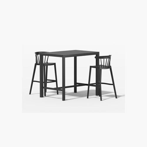Stratus Table With Aria Chairs 3-Piece Outdoor Bar Set