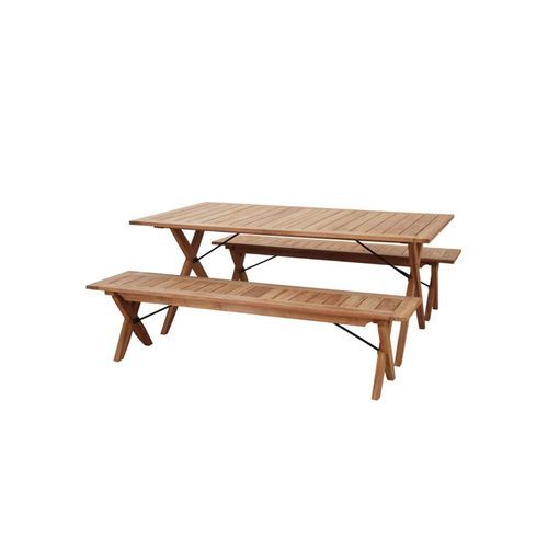 Issie Outdoor 1.8M Recycled Teak Table And Bench Seats