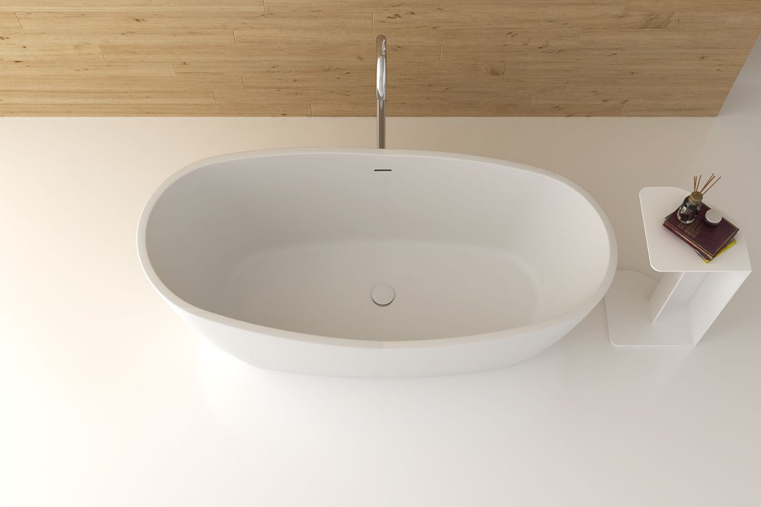 G6596 1650mm High Ended Freestanding Stone Bath