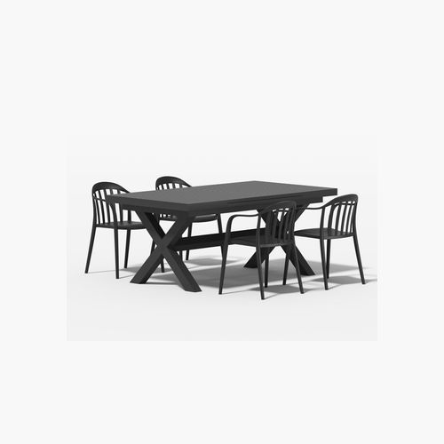 Tuba Extension Table With Alice Chairs 5-Piece Outdoor Dining Set