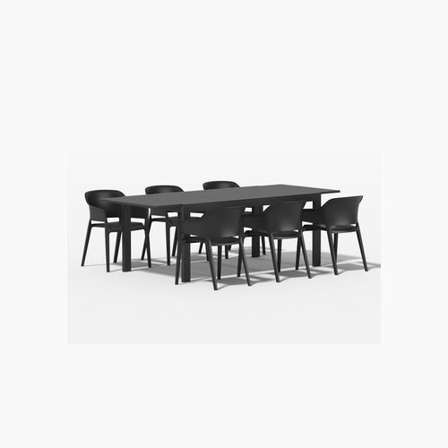 Cumulus Extension Table With Anna Chairs 7-Piece Outdoor Dining Set