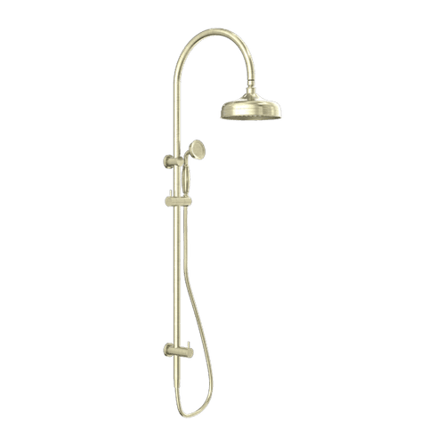 York Twin Shower With Metal Hand Shower Aged Brass