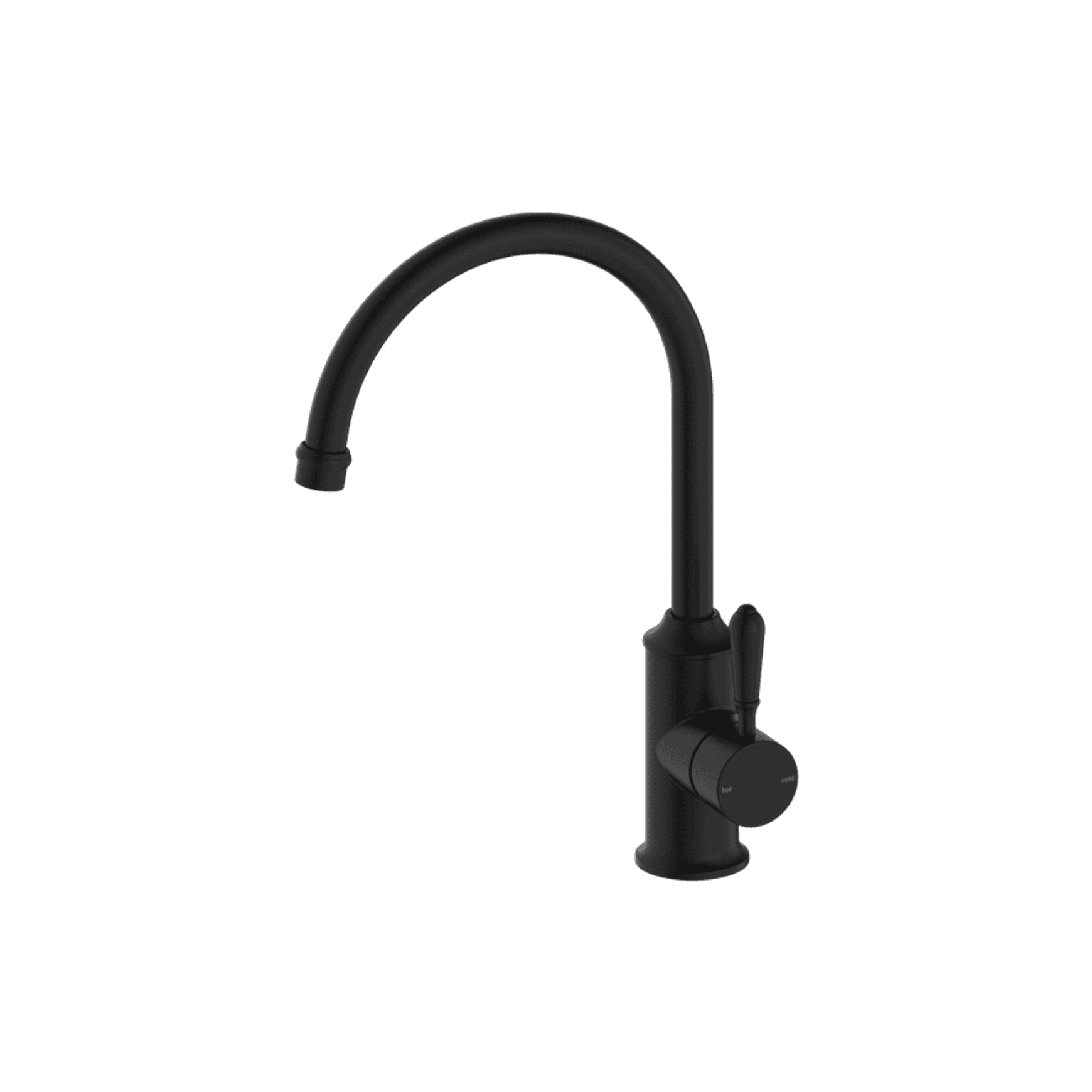 York Kitchen Mixer Gooseneck Spout With Metal Lever Matte Black