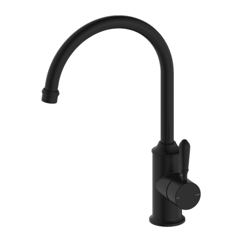 York Kitchen Mixer Gooseneck Spout With Metal Lever Matte Black