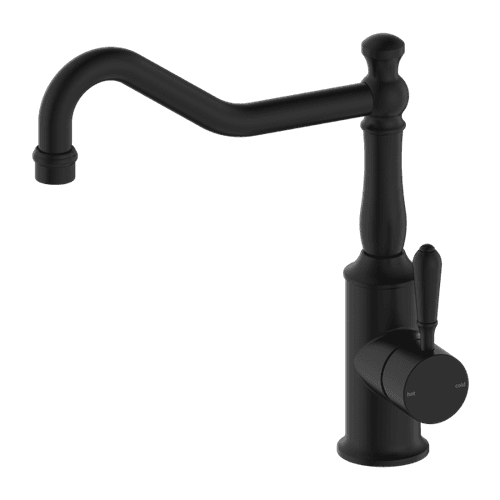 York Kitchen Mixer Hook Spout With Metal Lever Matte Black