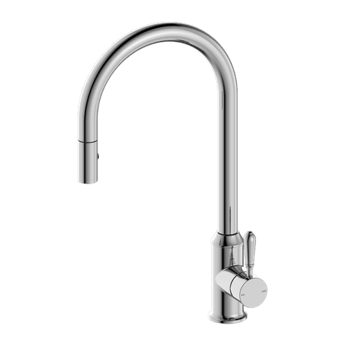 York Pull Out Sink Mixer With Vegie Spray Function With Metal Lever Chrome