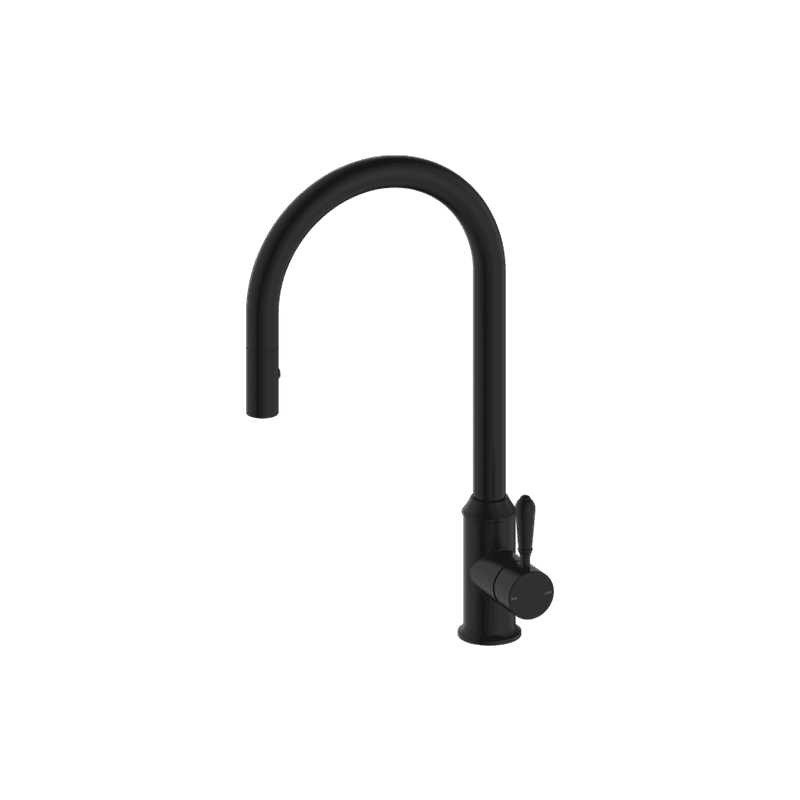York Pull Out Sink Mixer With Vegie Spray Function With Metal Lever Matte Black