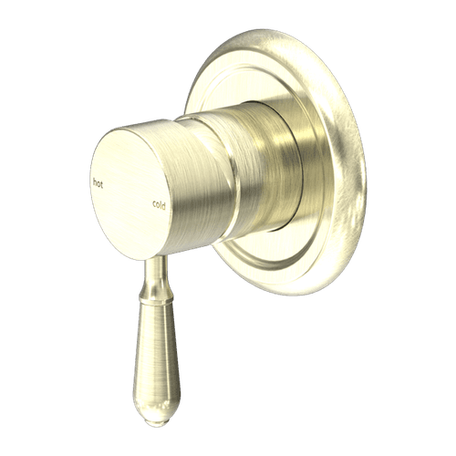 York Shower Mixer With Metal Lever Aged Brass