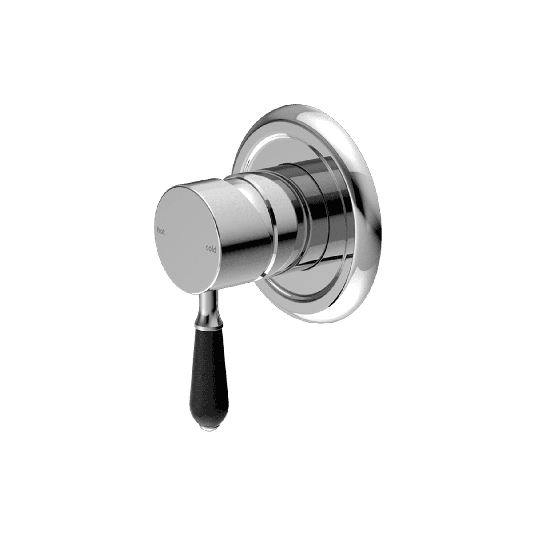 York Shower Mixer With Black Porcelain Lever Chrome