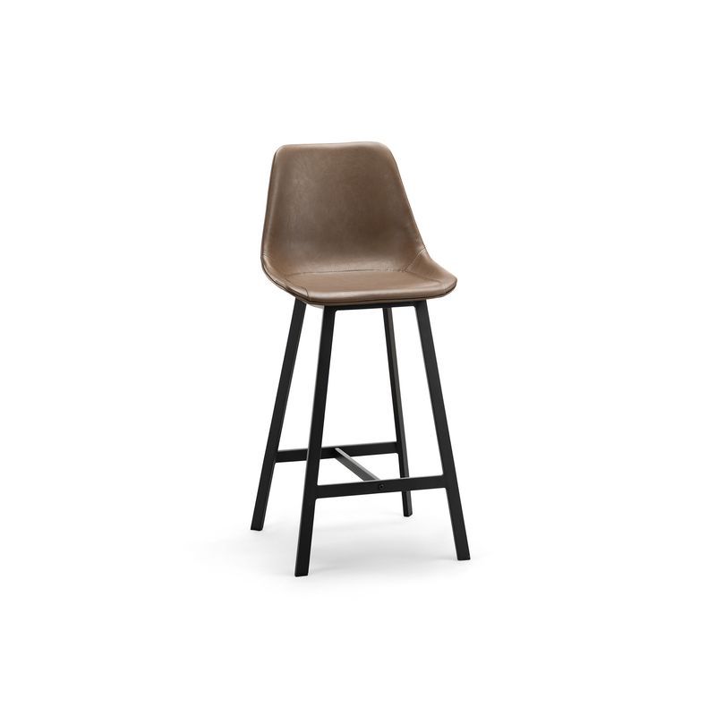 Hanns Mocha Brown Vegan Leather 67cm High Back Barstool | Set of 2